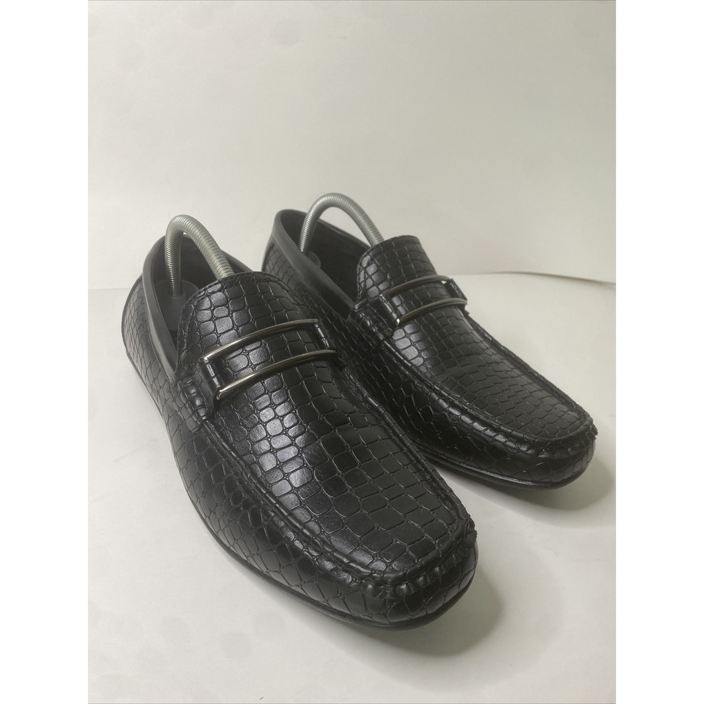 STACY ADAMS Black Driving Mocs Slip‎ On Loafer Casual Dress Shoes Mens 10M GREAT
